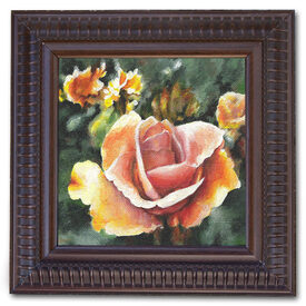 Original acrylic painting on canvas wood frame orange rose artistjillian Jillian Crider