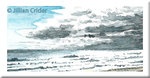 Ocean storm seascape beach miniature original art painting watercolor 